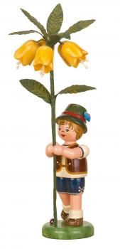 Blumenkind Junge mit Kaiserkrone