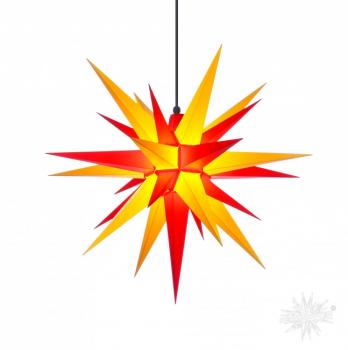 Herrnhuter Stern, Super-SET Stern+Kabel, Außen, A7, 70cm, Gelb-Rot, Adventsstern, Weihnachtsstern