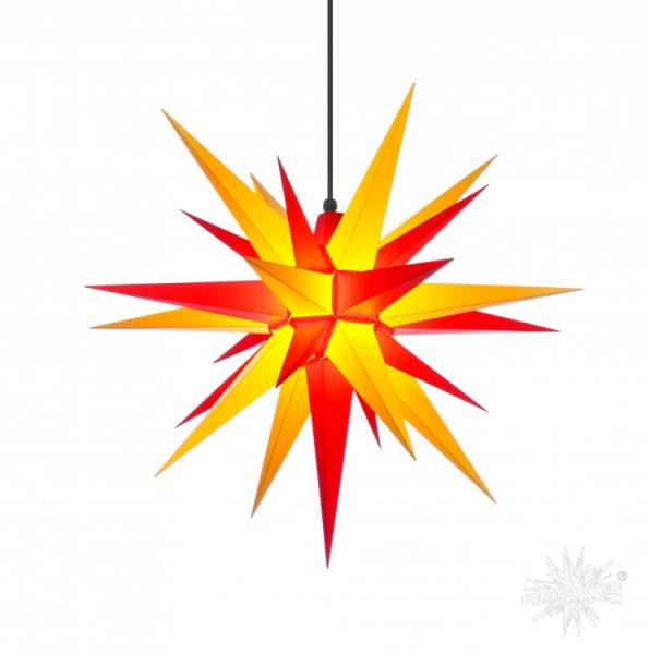 Herrnhuter Stern, Super-SET Stern+Kabel, Außen, A7, 70cm, Gelb-Rot, Adventsstern, Weihnachtsstern