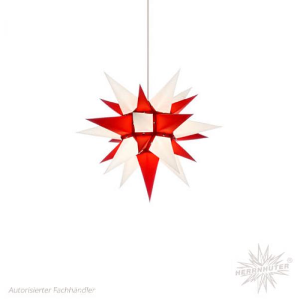Herrnhuter Stern Innen, I4, 40cm, Weiß-Rot, Adventsstern, Weihnachtsstern
