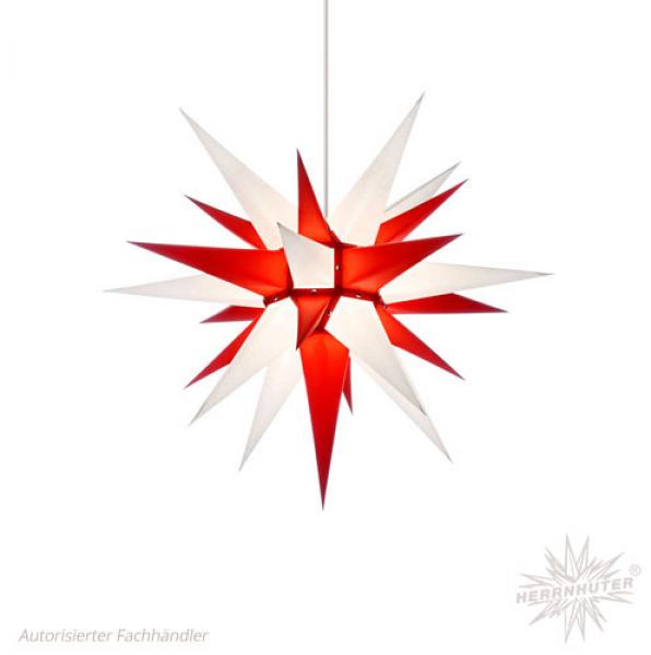 Herrnhuter Stern Innen, I6, 60cm, Weiß-Rot, Adventsstern, Weihnachtsstern